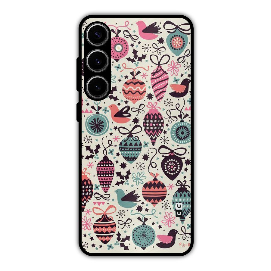Celebration Pattern Metal Back Case for Galaxy S24 Plus