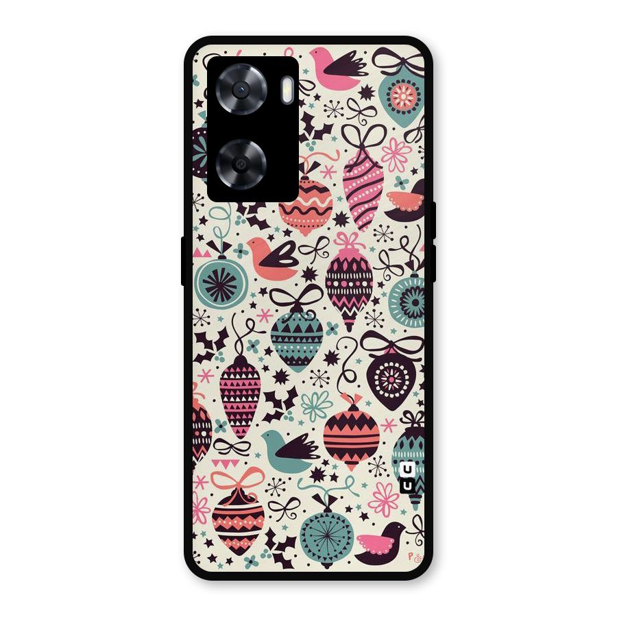 Celebration Pattern Metal Back Case for Oppo A77s