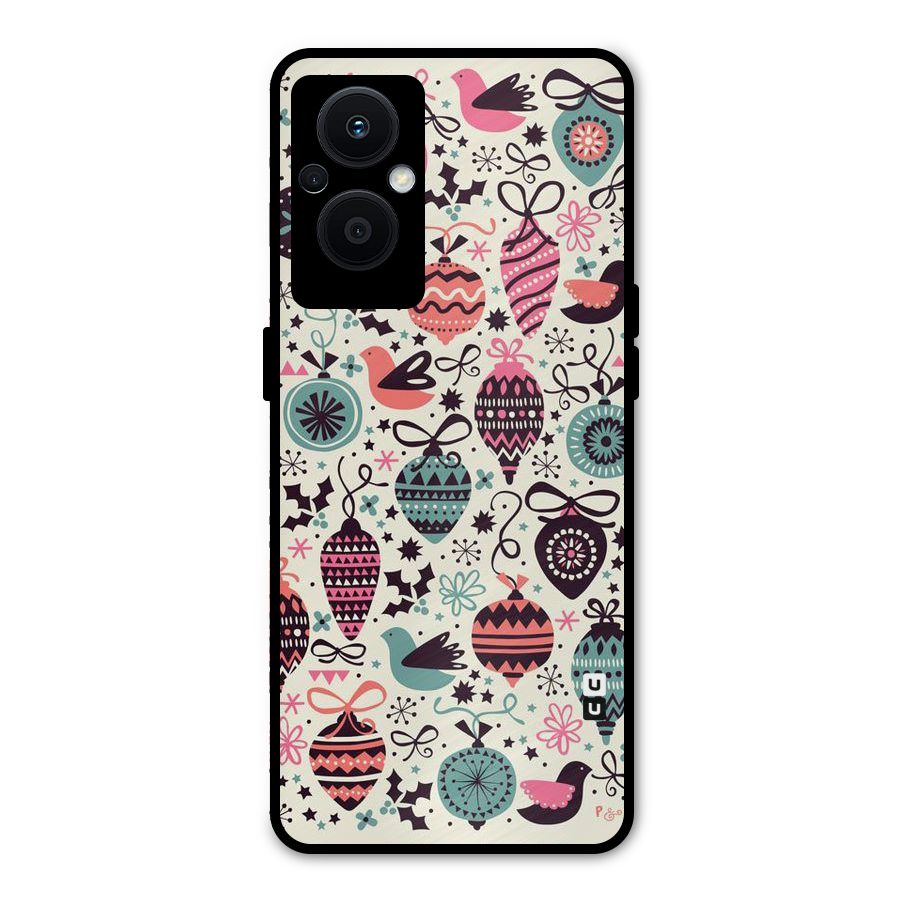 Celebration Pattern Metal Back Case for Oppo F21s Pro 5G