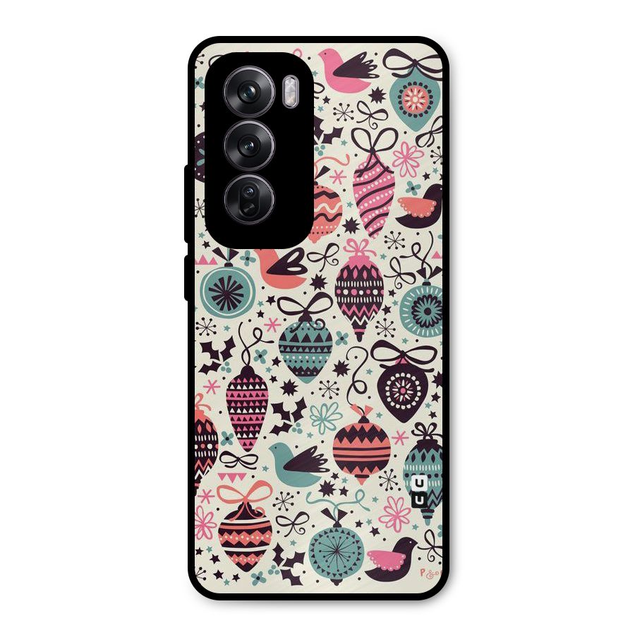 Celebration Pattern Metal Back Case for Oppo Reno12 Pro