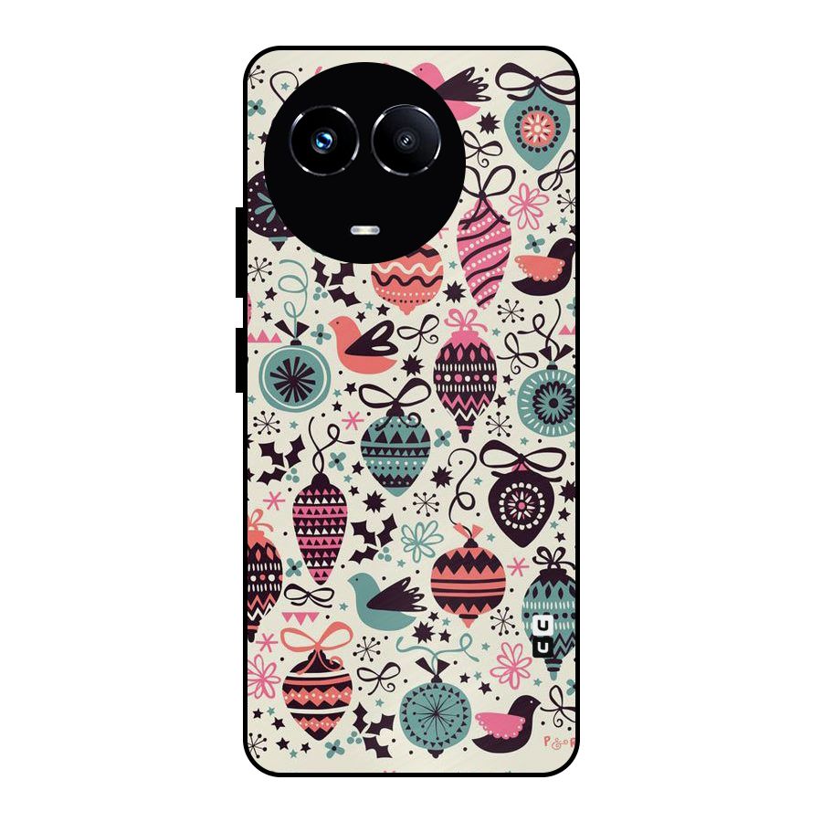 Celebration Pattern Metal Back Case for Realme 11X