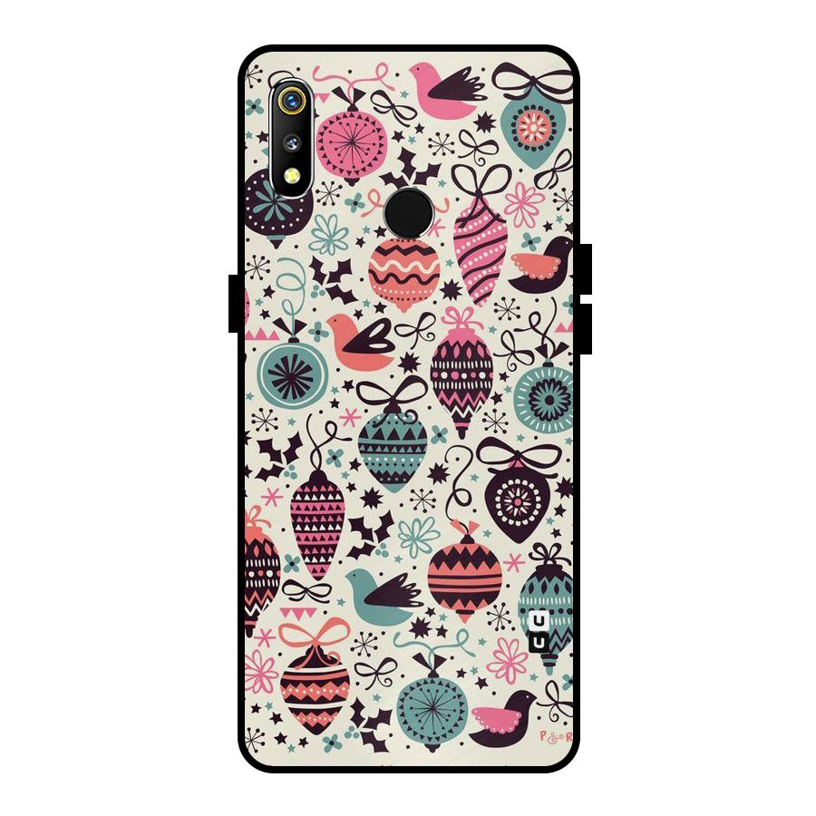 Celebration Pattern Metal Back Case for Realme 3