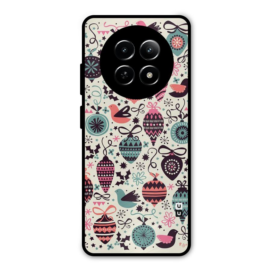 Celebration Pattern Metal Back Case for Realme Narzo N65