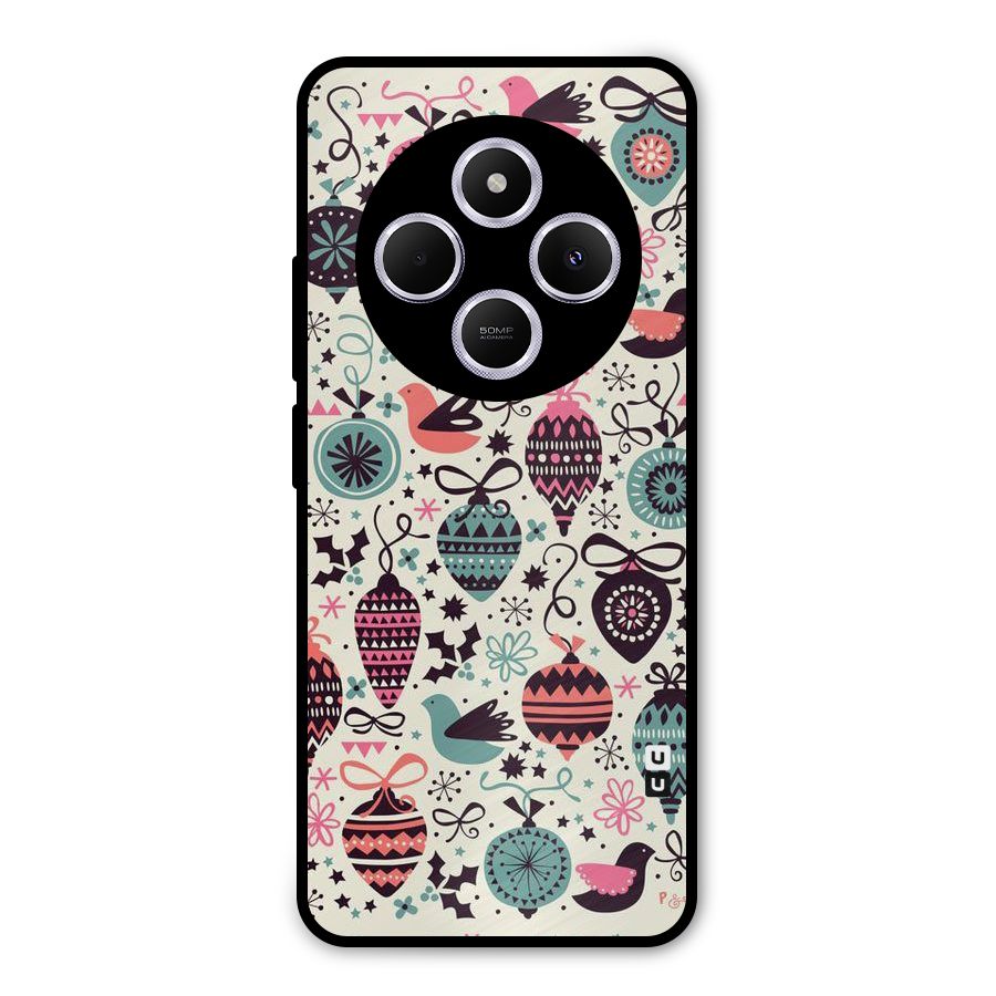 Celebration Pattern Metal Back Case for Redmi 14C