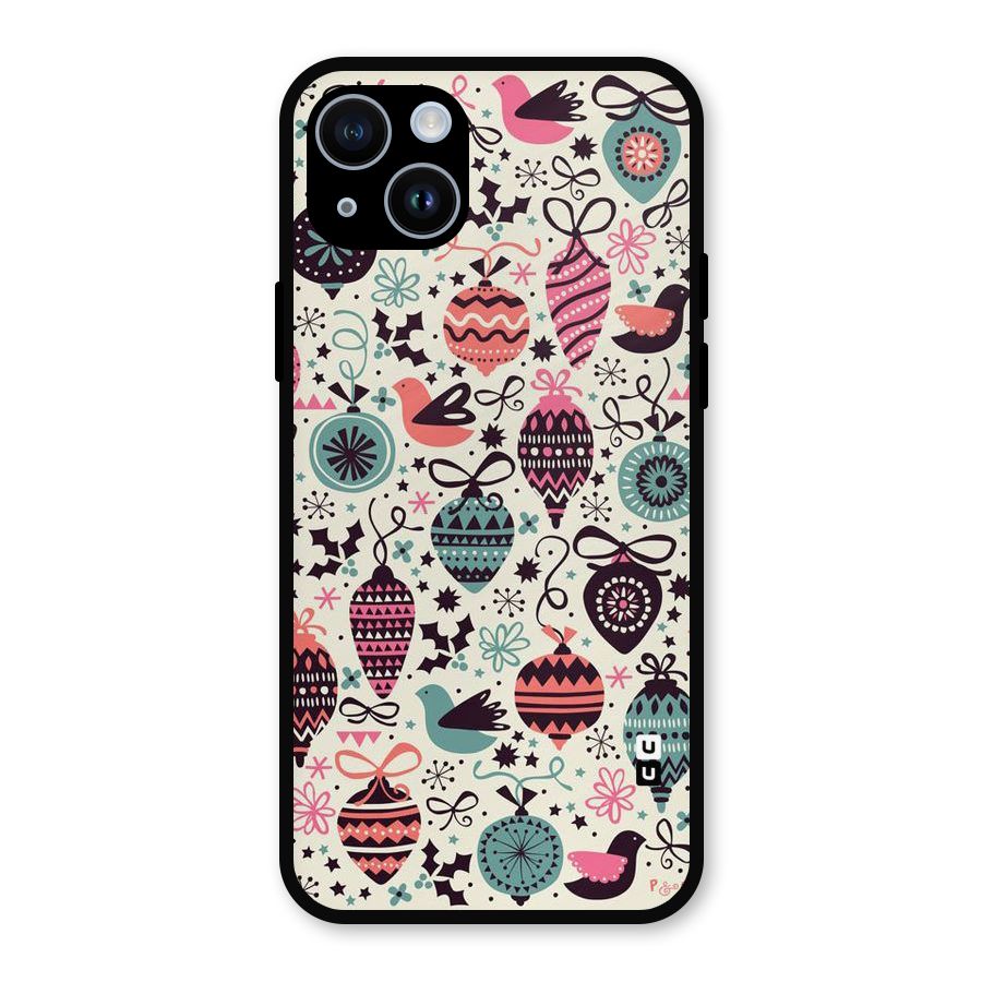Celebration Pattern Metal Back Case for iPhone 14
