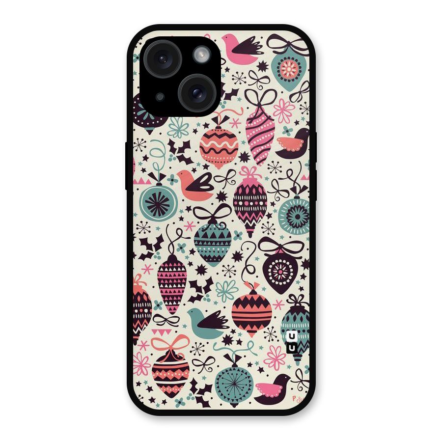 Celebration Pattern Metal Back Case for iPhone 15