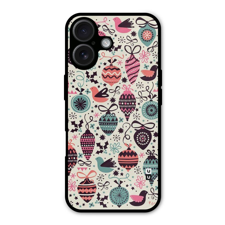 Celebration Pattern Metal Back Case for iPhone 16