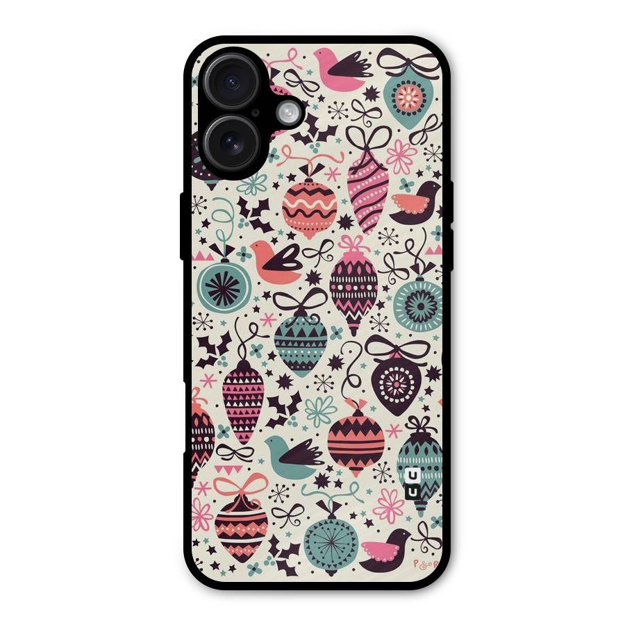 Celebration Pattern Metal Back Case for iPhone 16 Plus