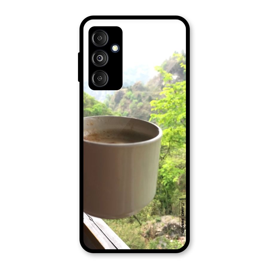 Chai With Mountain View Glass Back Case for Galaxy M14 5G