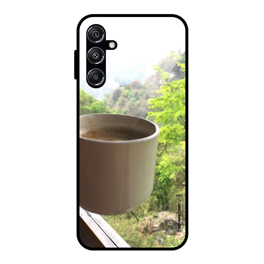 Chai With Mountain View Glass Back Case for Galaxy M34 5G