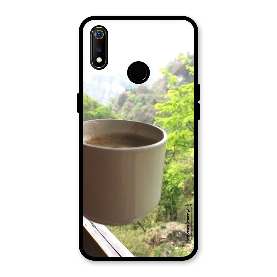 Chai With Mountain View Glass Back Case for Realme 3