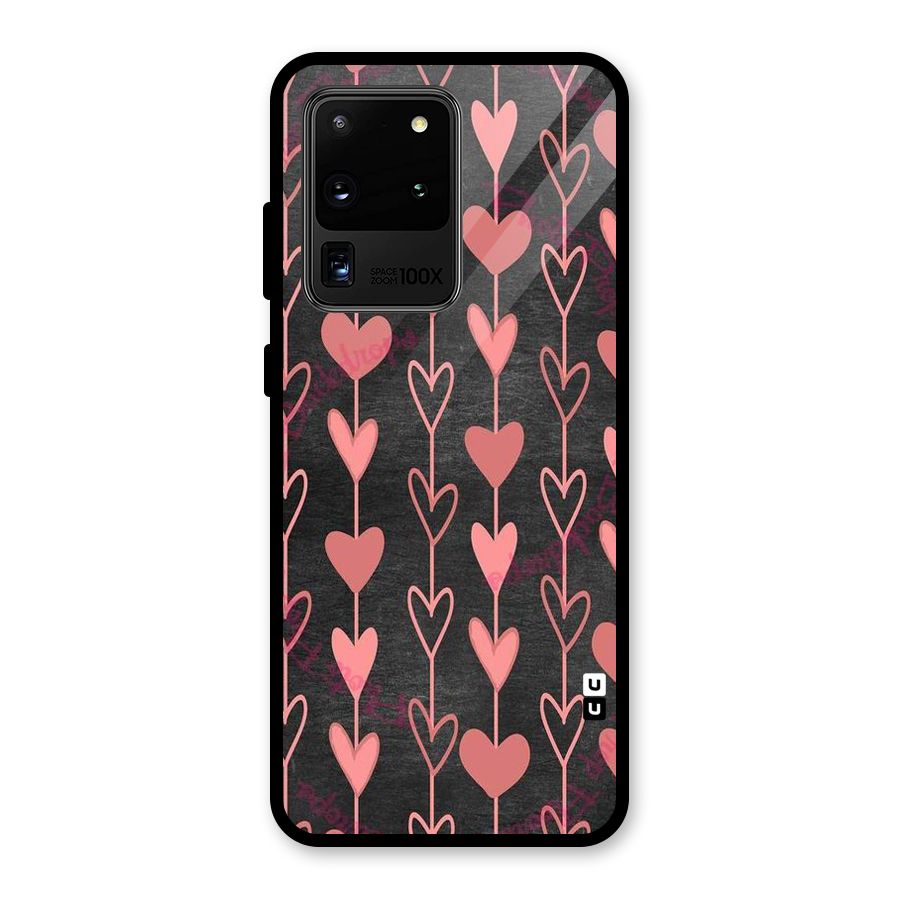 Chain Of Hearts Glass Back Case for Galaxy S20 Ultra