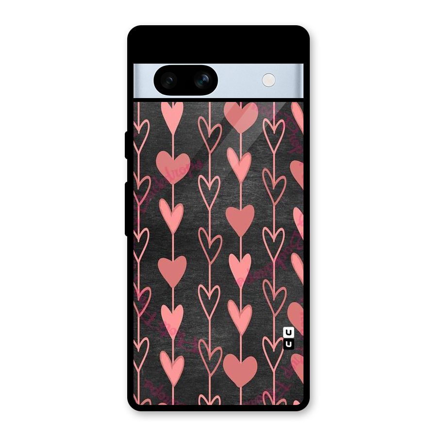 Chain Of Hearts Glass Back Case for Google Pixel 7a