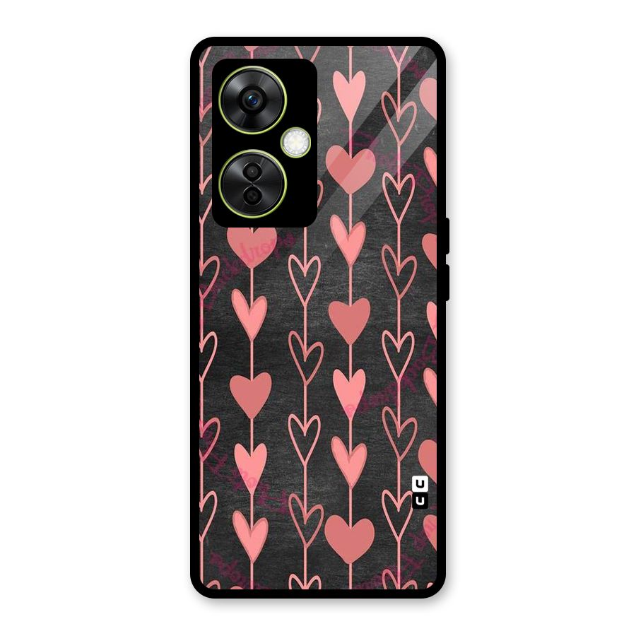 Chain Of Hearts Glass Back Case for OnePlus Nord CE 3 Lite