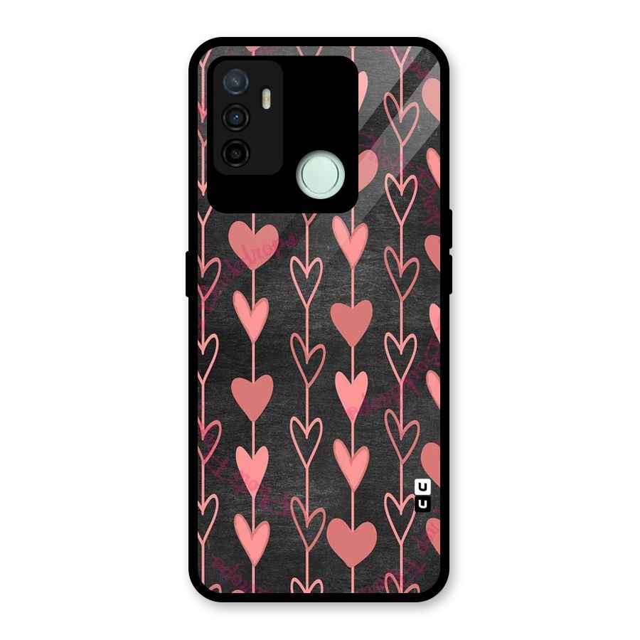 Chain Of Hearts Glass Back Case for Oppo A53