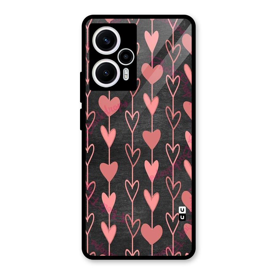 Chain Of Hearts Glass Back Case for Poco F5