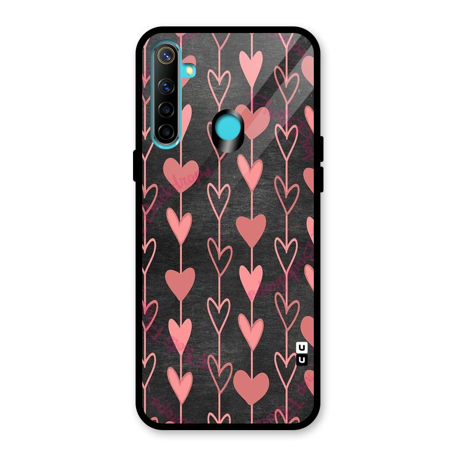 Chain Of Hearts Glass Back Case for Realme 5i