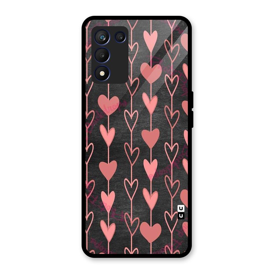 Chain Of Hearts Glass Back Case for Realme 9 5G Speed