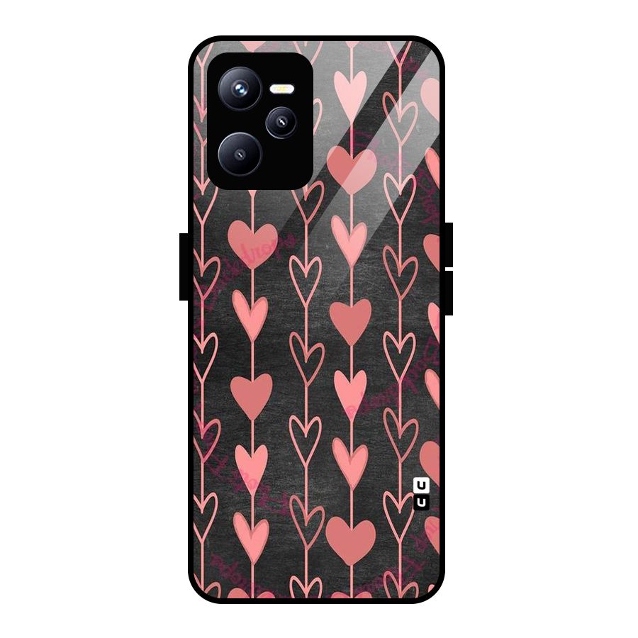 Chain Of Hearts Glass Back Case for Realme C35