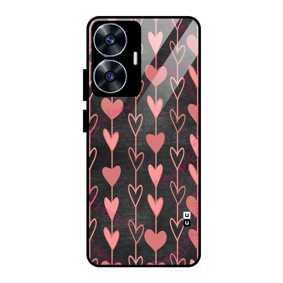 Chain Of Hearts Glass Back Case for Realme Narzo N55