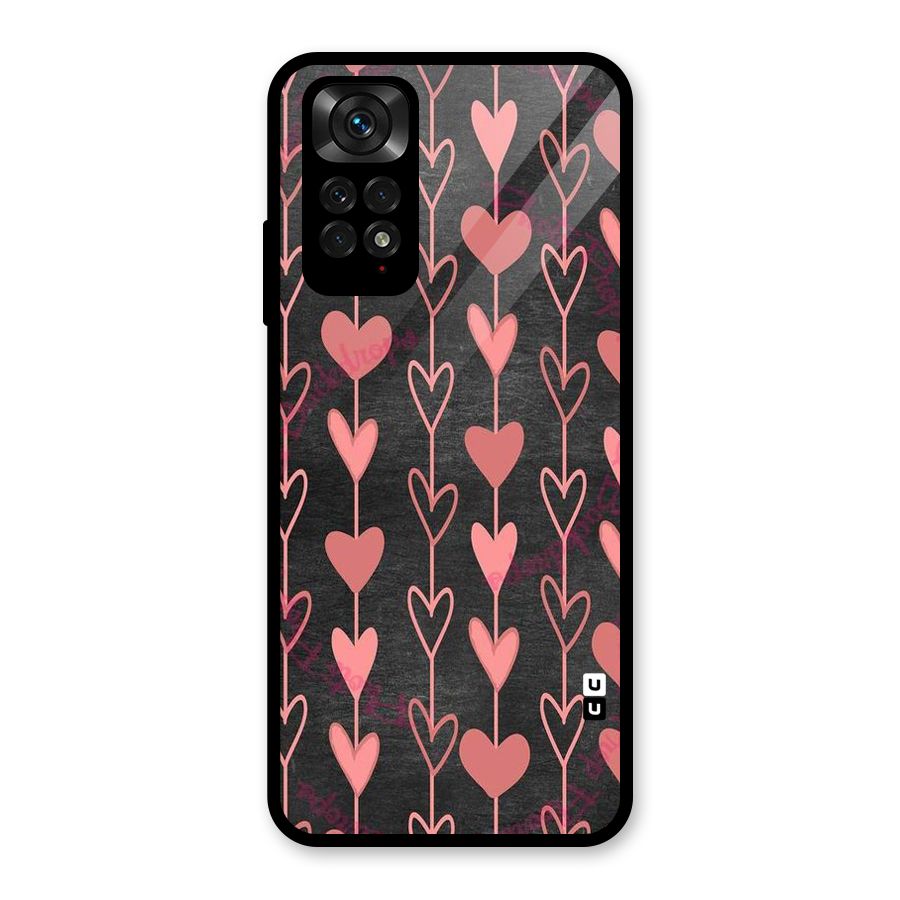 Chain Of Hearts Glass Back Case for Redmi Note 11S
