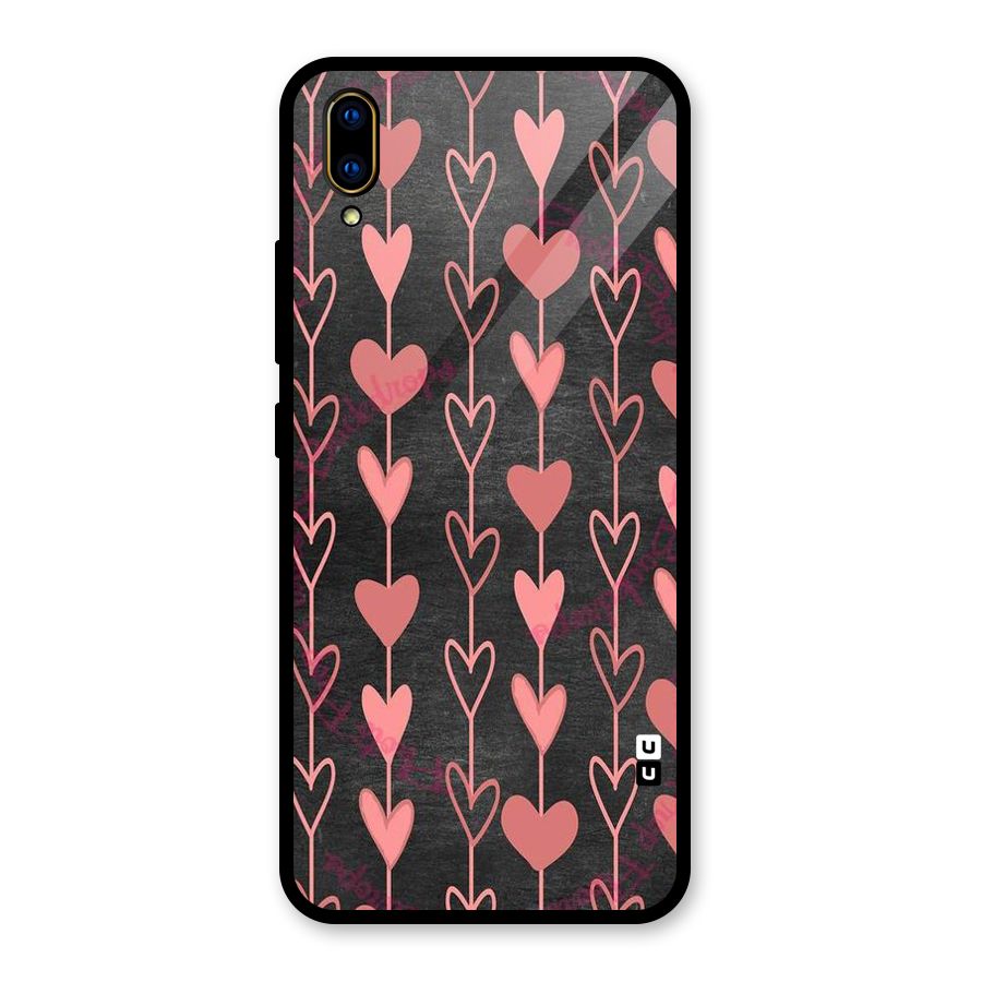 Chain Of Hearts Glass Back Case for Vivo V11 Pro