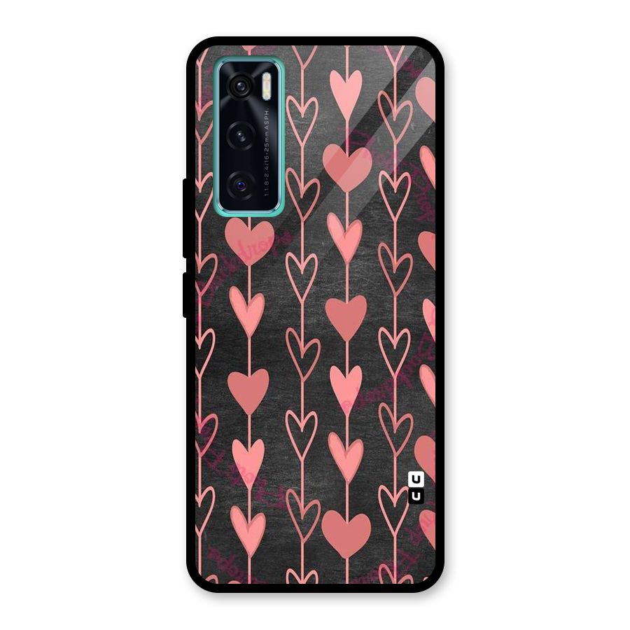 Chain Of Hearts Glass Back Case for Vivo V20 SE