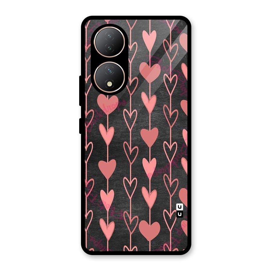Chain Of Hearts Glass Back Case for Vivo Y100A