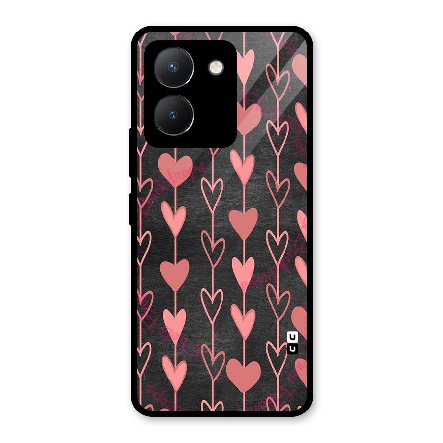 Chain Of Hearts Glass Back Case for Vivo Y36
