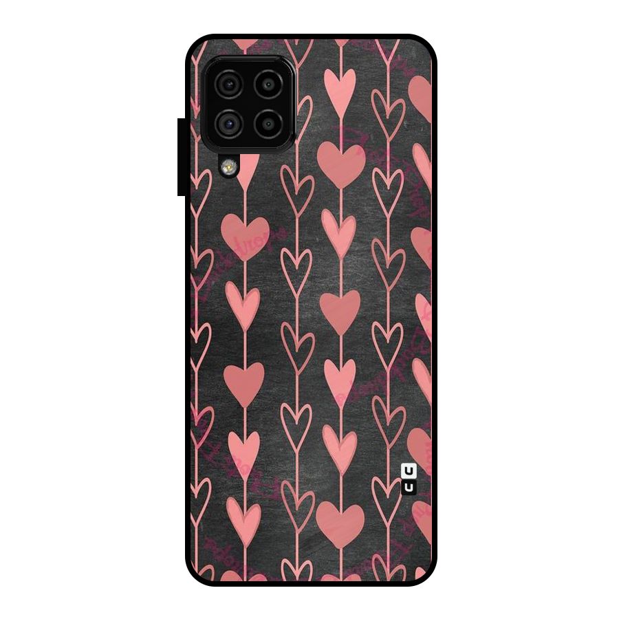 Chain Of Hearts Metal Back Case for Galaxy A22 4G