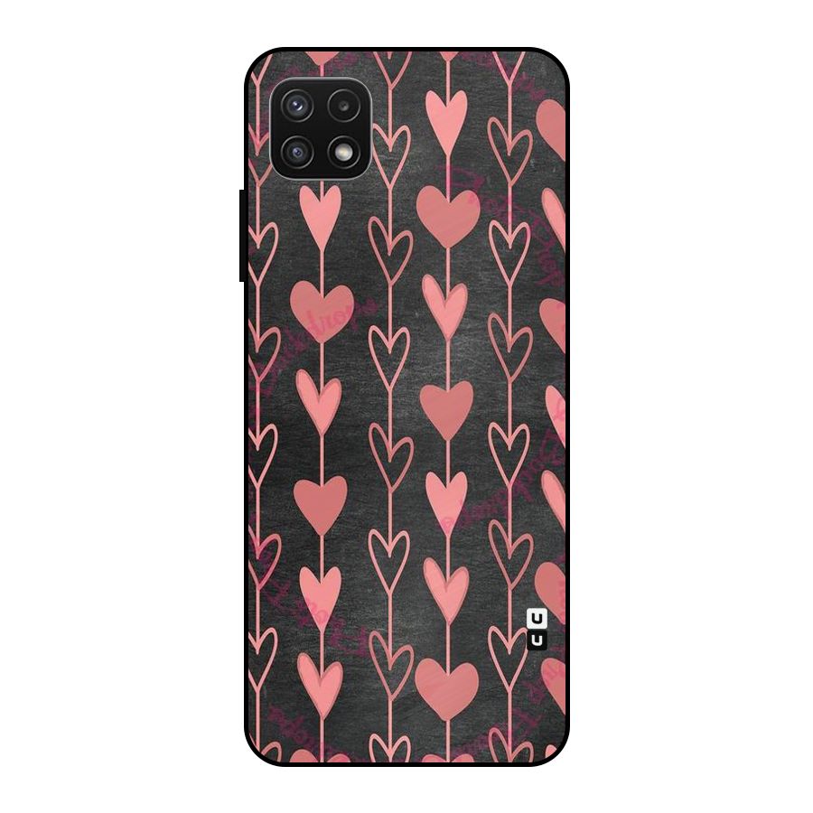 Chain Of Hearts Metal Back Case for Galaxy A22 5G