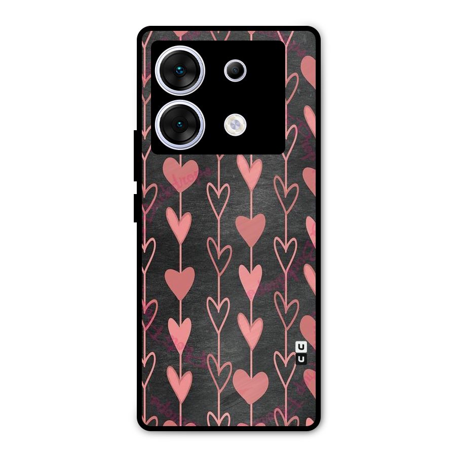 Chain Of Hearts Metal Back Case for Infinix Zero 30 5G