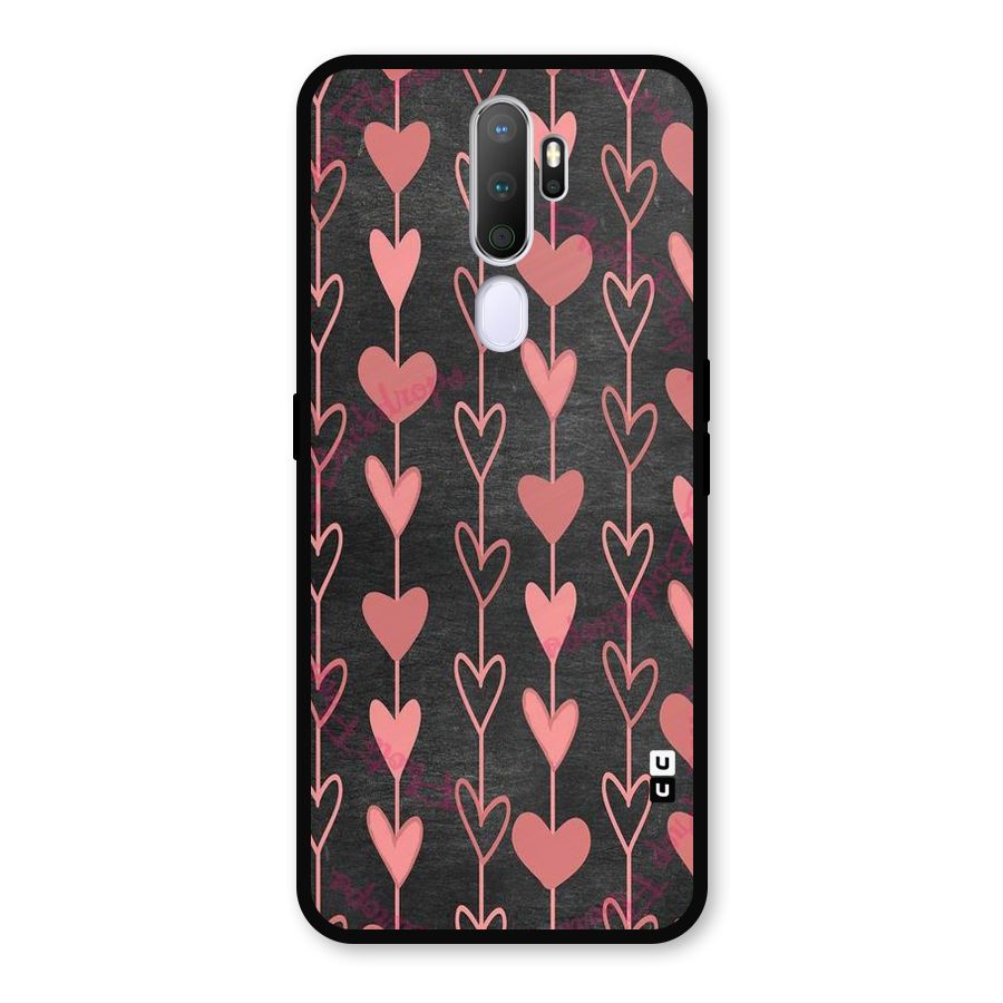 Chain Of Hearts Metal Back Case for Oppo A9 (2020)