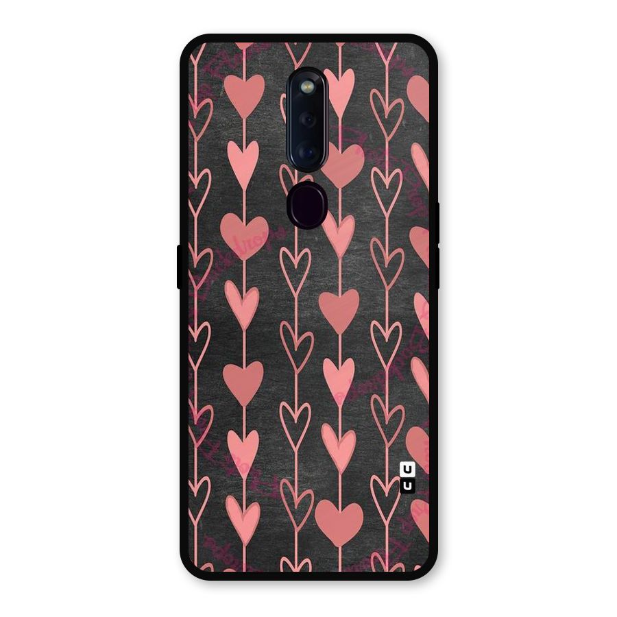 Chain Of Hearts Metal Back Case for Oppo F11 Pro