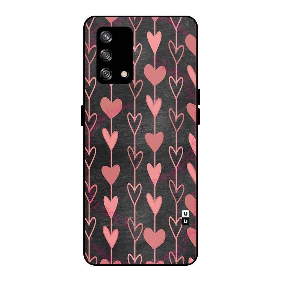 Chain Of Hearts Metal Back Case for Oppo F19