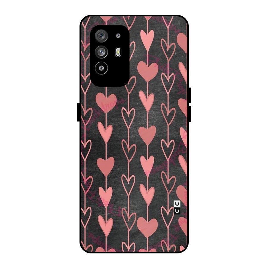 Chain Of Hearts Metal Back Case for Oppo F19 Pro Plus 5G