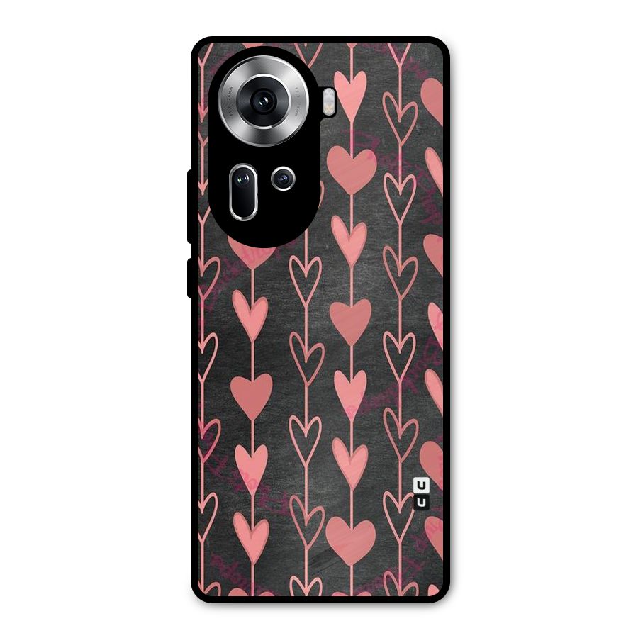 Chain Of Hearts Metal Back Case for Oppo Reno11 5G