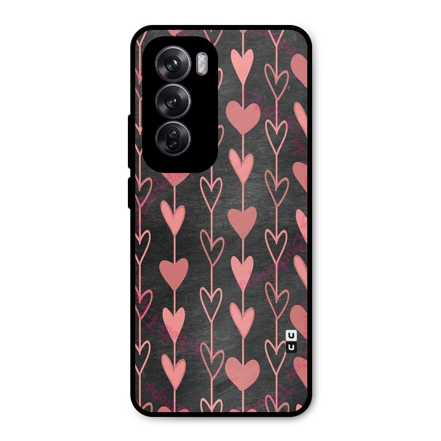 Chain Of Hearts Metal Back Case for Oppo Reno12 Pro