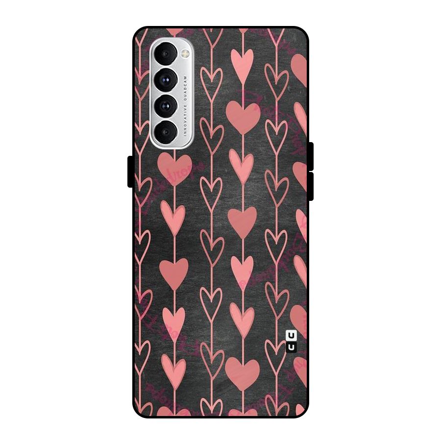 Chain Of Hearts Metal Back Case for Oppo Reno4 Pro