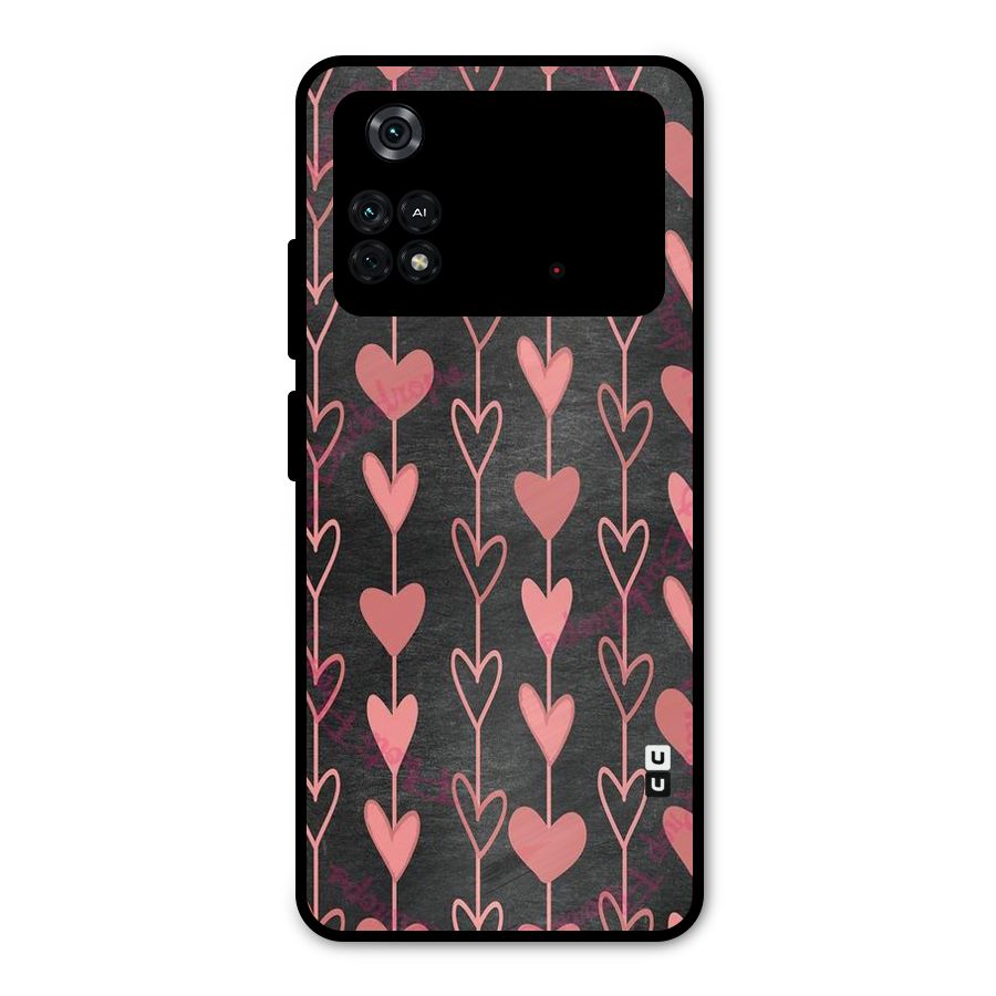 Chain Of Hearts Metal Back Case for Poco M4 Pro 4G