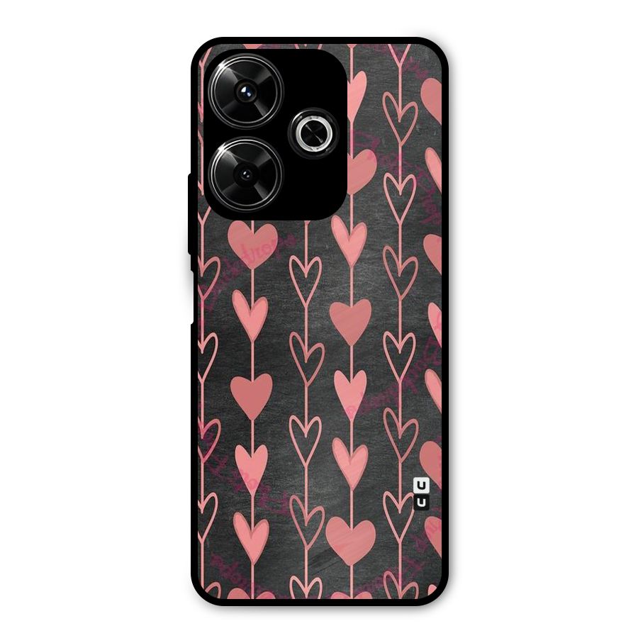 Chain Of Hearts Metal Back Case for Poco M6 Plus