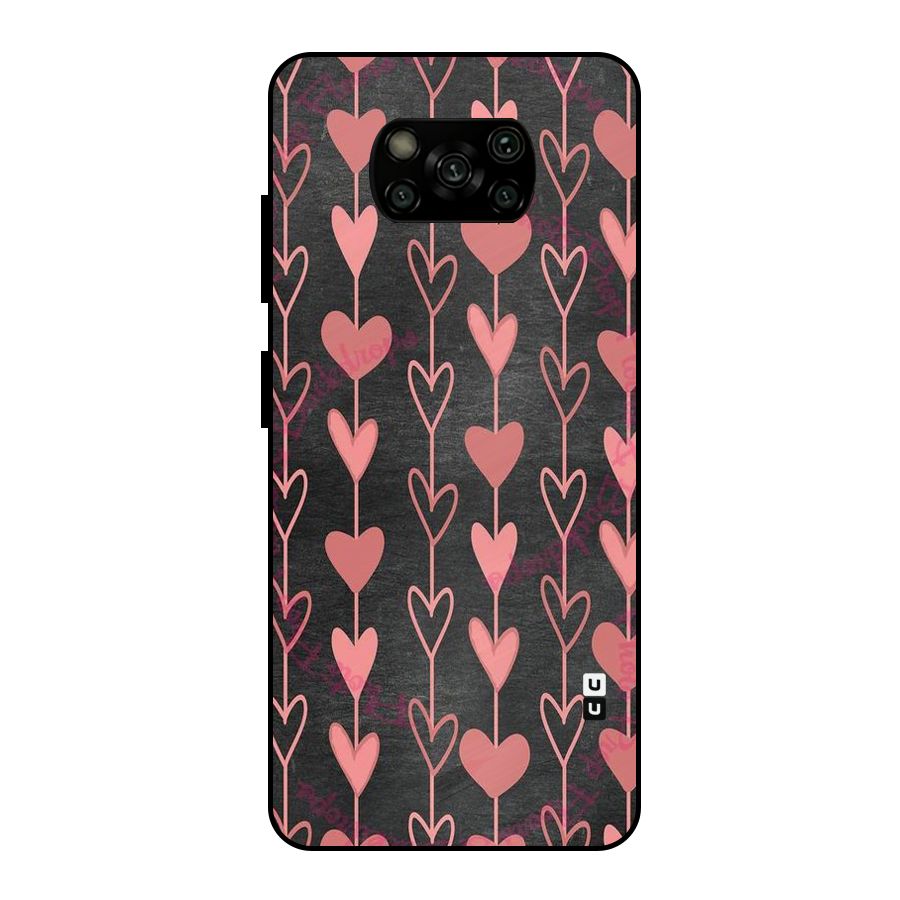 Chain Of Hearts Metal Back Case for Poco X3