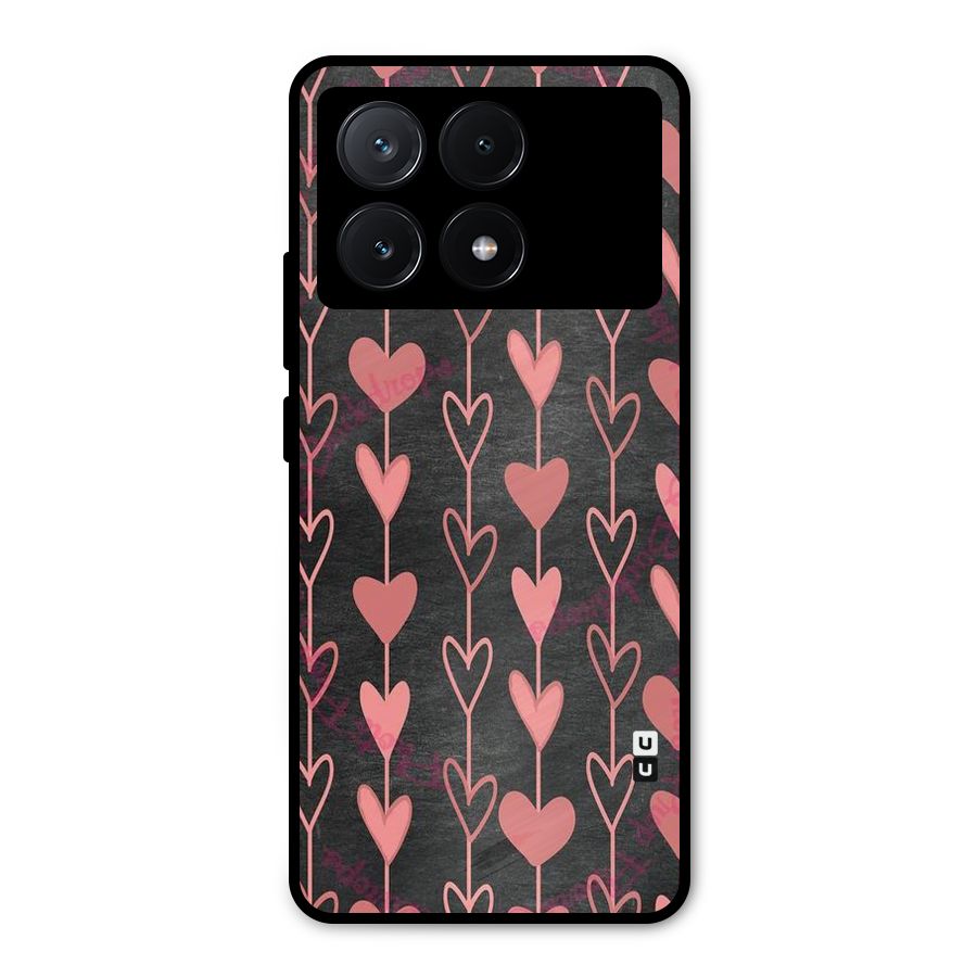 Chain Of Hearts Metal Back Case for Poco X6 Pro