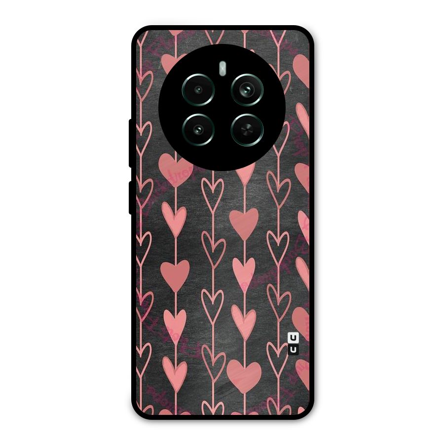 Chain Of Hearts Metal Back Case for Realme 12 Pro Plus