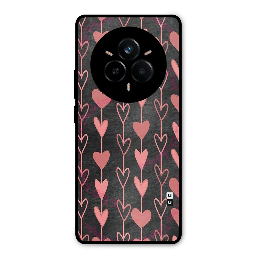 Chain Of Hearts Metal Back Case for Realme 14 Pro Plus