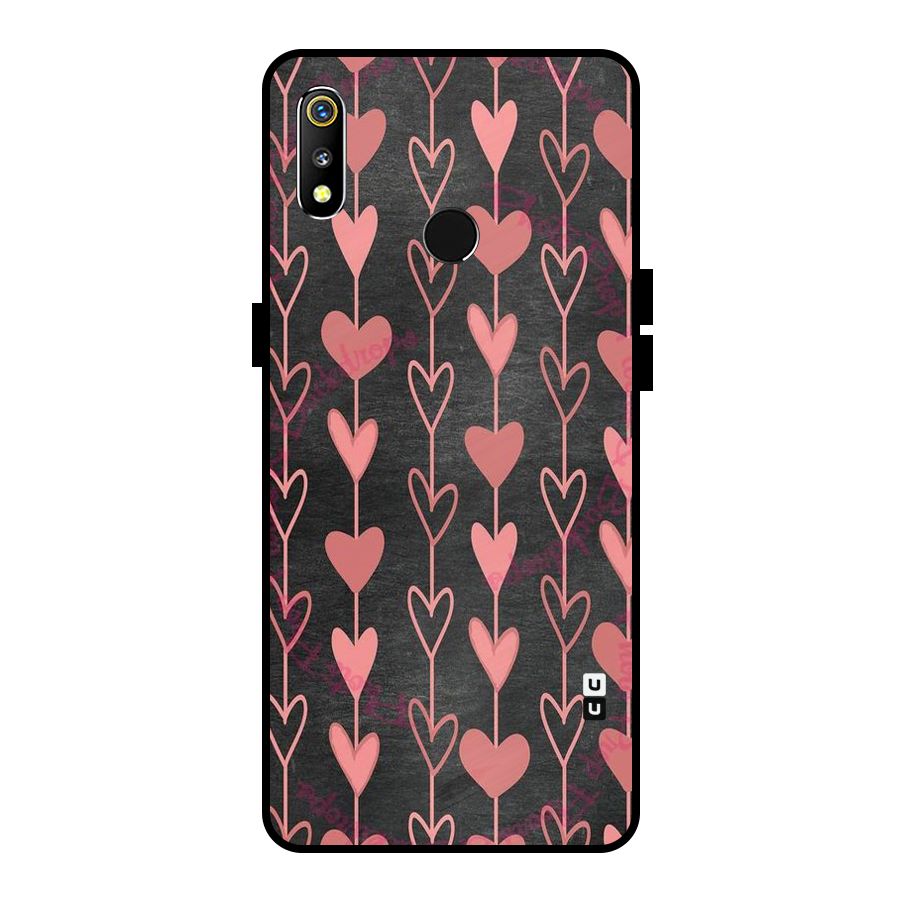 Chain Of Hearts Metal Back Case for Realme 3i