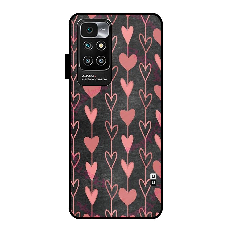 Chain Of Hearts Metal Back Case for Redmi 10 Prime