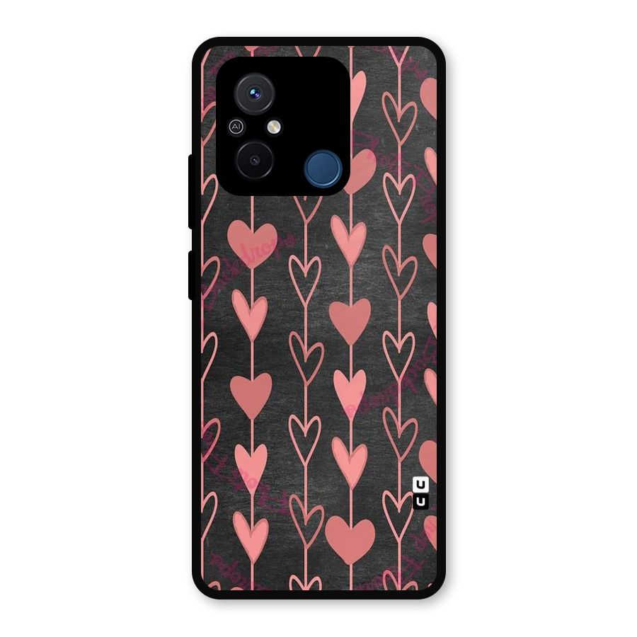 Chain Of Hearts Metal Back Case for Redmi 12C
