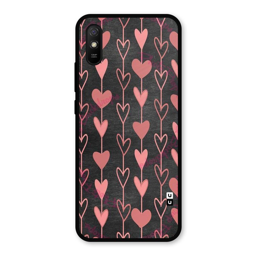 Chain Of Hearts Metal Back Case for Redmi 9a