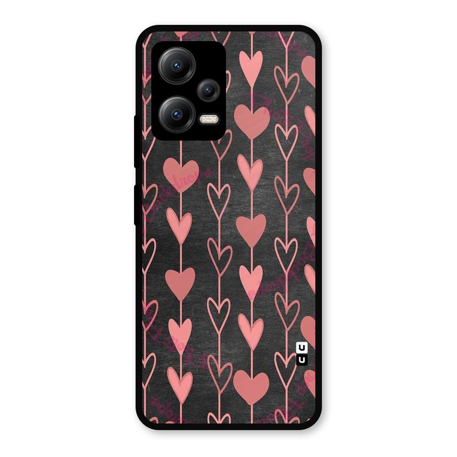 Chain Of Hearts Metal Back Case for Redmi Note 12 5G